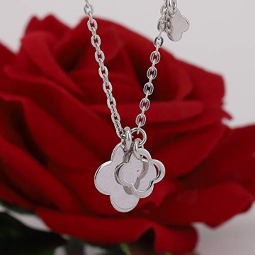 Elegant Vanbelle Clover Charm Necklace - Handmade Silver Jewelry