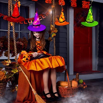 Tcamp Lighted Witch Hats with 44ft LED String Lights - Halloween Decor
