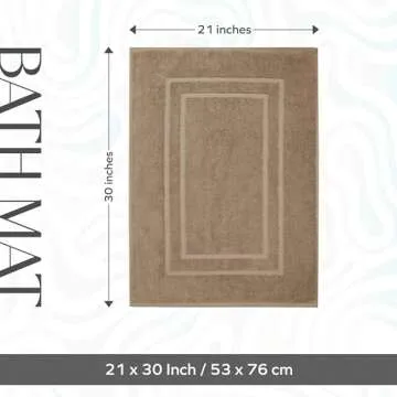 Feather & Stitch Soft Absorbent Bath Mats - 2 Piece Set