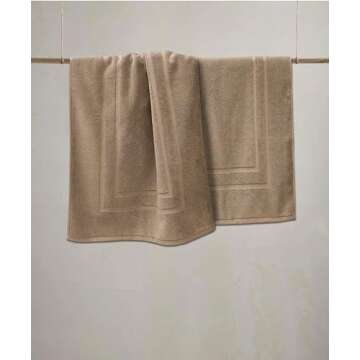 Feather & Stitch Soft Absorbent Bath Mats - 2 Piece Set