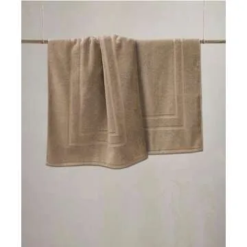 Feather & Stitch Soft Absorbent Bath Mats - 2 Piece Set