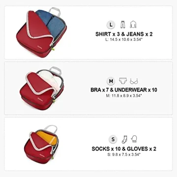 Gonex Compression Packing Cubes 3pcs Expandable Travel Organizers