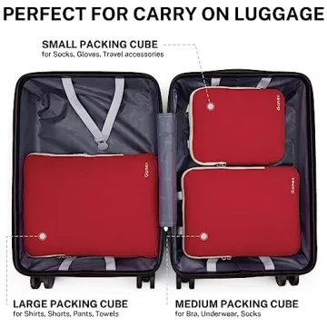 Gonex Compression Packing Cubes 3pcs Expandable Travel Organizers