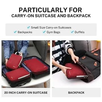 Gonex Compression Packing Cubes 3pcs Expandable Travel Organizers