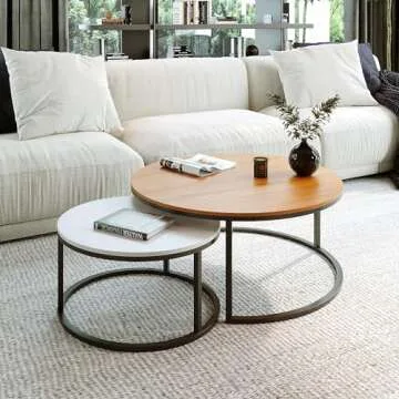 ODIKA Two Tone Nesting Coffee Tables - Modern Accent Tables
