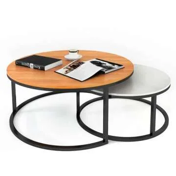ODIKA Two Tone Nesting Coffee Tables - Modern Accent Tables