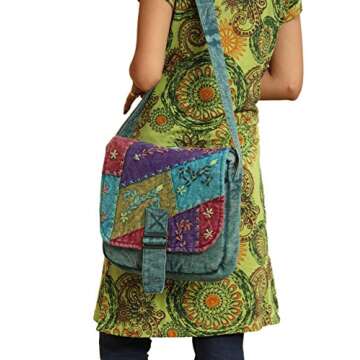Hippie Handmade Messenger Style cotton multicolor, hand work Cross body bag. Boho Hobo Bag. Handmade...