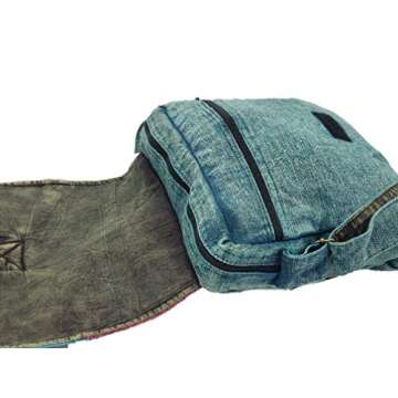 Hippie Handmade Messenger Style cotton multicolor, hand work Cross body bag. Boho Hobo Bag. Handmade Peace Bag. Daily use bag. (Turquoise)