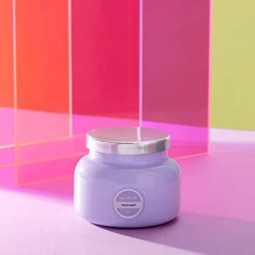 Capri Blue Volcano Scented Candles - Luxury Glass Jar Candles for Home Scented with Tropical Fruit & Sugared Citrus - Soy Wax Blend - Capri Blue Volcano - Digital Lavender Color (19 oz)