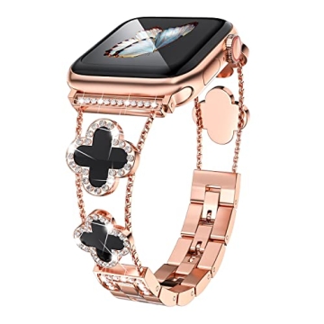 Rose Gold Cute Luxury Metal Diamond Slim Glitter Apple Watch Band