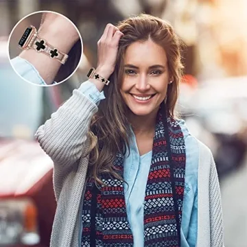 Elegant Rose Gold Diamond Apple Watch Band for Women