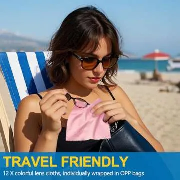 SmoTecQ 12 Pack Assorted Colors Microfiber Cleaning Cloths - Safe and Effective Cleans Lenses, Glasses, Screens, Cameras, Eyeglasses, Cell Phone, LCD TV Screens and More (6X7)