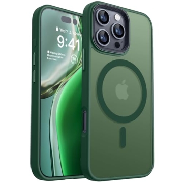 CANSHN Magnetic iPhone 16 Pro Max Case - Slim Shockproof Bumper in Deep Green