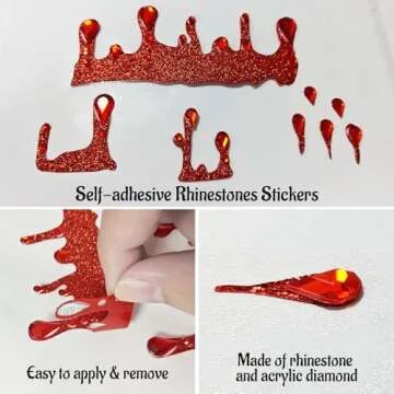 2 Packs Vampire Face Jewels for Halloween and Festivals