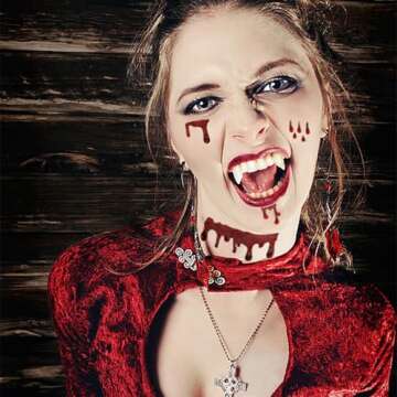 2 Packs Vampire Face Jewels Vampire Blood Costume Festival Face Gems Stick on Rhinestone Halloween Tattoo Stickers Pasties Self Adhesive Temporary Tattoos Fashion Jewelry