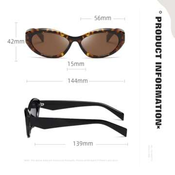 TIANYESY Retro Oval Sunglasses - Trendy UV400 Protection