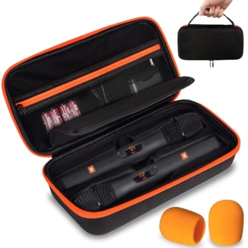 Wireless Microphone Case for JBL Speakers - Dual System, Orange