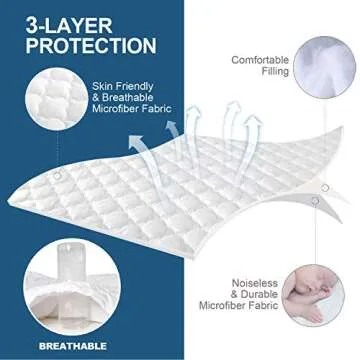 Queen Mattress Pad Soft Quilted Topper Fits 23 Inch Mattress
