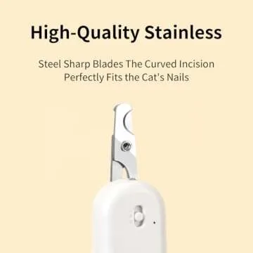 PAKEWAY Pet Nail Clipper with LED & -U-V Light, Cat Claw Trimmer with Ultra Bright LED Light for Nail Bloodline to Avoid Over Cutting, Sharp Angled Blade Grooming Tool for Dog Cat Rabbit Small Animals