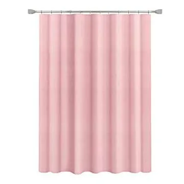 Pretty House Shower Curtain with Water Resistant Light-Weight Fabric, Waffle Weave, Spa, Hotel Quality Premium Bathroom Machine Washable Curtain Liner,72 x 72 inch Blush Curtain