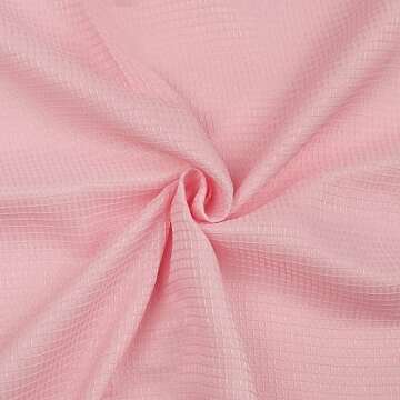 Pretty House Shower Curtain with Water Resistant Light-Weight Fabric, Waffle Weave, Spa, Hotel Quality Premium Bathroom Machine Washable Curtain Liner,72 x 72 inch Blush Curtain