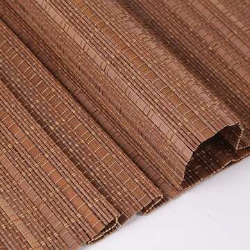 LANTIME Wood Window Roman Shades, Bamboo Blinds Wood Roman Shades, Pattern 5