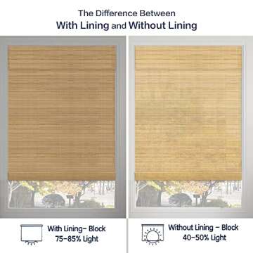 LANTIME Wood Window Roman Shades, Bamboo Blinds Wood Roman Shades, Pattern 5