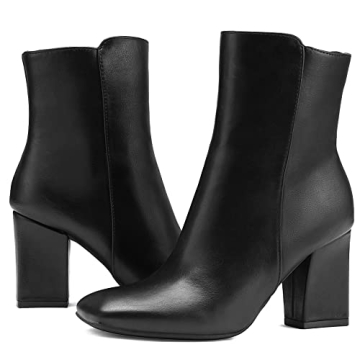mysoft GoGo Boots - Stylish Square Toe Ankle Booties