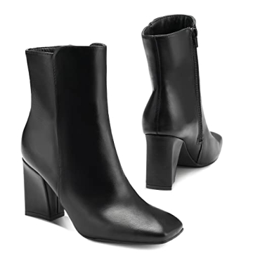 mysoft GoGo Boots - Stylish Square Toe Ankle Booties