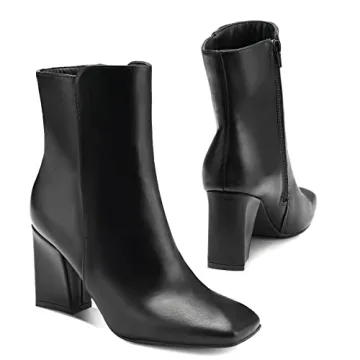 mysoft GoGo Boots - Stylish Square Toe Ankle Booties