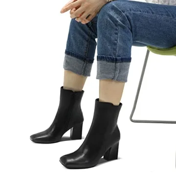 mysoft GoGo Boots - Stylish Square Toe Ankle Booties
