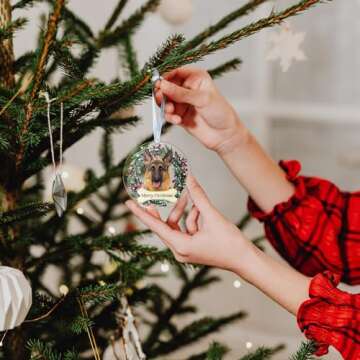 German Shepherd Christmas Ornament - German Shepherd Ornament - German Shepherd Gifts, German Shepherd Mom Gifts - German Shepherd Ornaments for Christmas Tree - Acrylic Christmas Dog Ornament