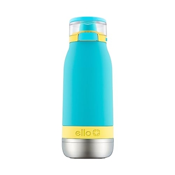 Ello Emma 14oz Vacuum Insulated Stainless Steel Kids Water Bottle with Straw and Built-in Carrying H...
