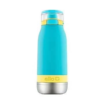 Ello Emma 14oz Vacuum Insulated Stainless Steel Kids Water Bottle with Straw and Built-in Carrying H...