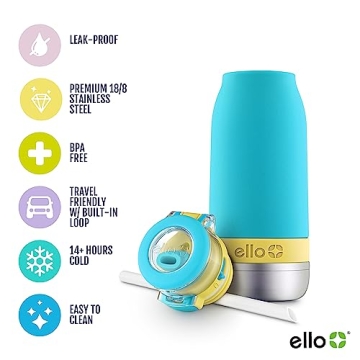 Ello Emma 14oz Insulated Kids Water Bottle - Durable Design
