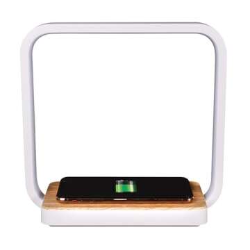 OttLite Wireless Charging Station and Night Light, White