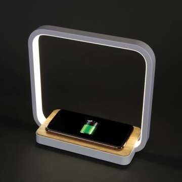 OttLite Wireless Charging Station and Night Light, White