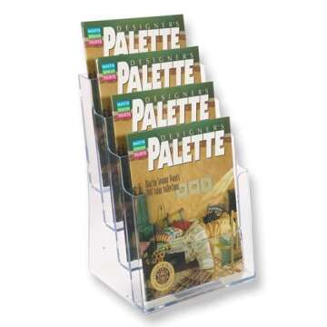 SourceOne Premium 4-Tier Magazine and Brochure Holder – Clear Acrylic Countertop Organizer