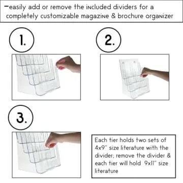 4-Tier Magazine and Brochure Holder - Clear Acrylic Organizer