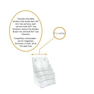 4-Tier Magazine and Brochure Holder - Clear Acrylic Organizer