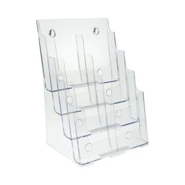 4-Tier Magazine and Brochure Holder - Clear Acrylic Organizer