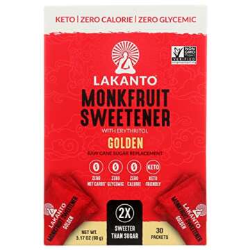 Lakanto Sugar Free Golden Monkfruit Sweetener, Packaging May Vary,3.17 Ounce (Pack of 8)
