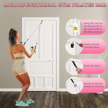 Pilates Bar Kit with Resistance Bands for Home Gym