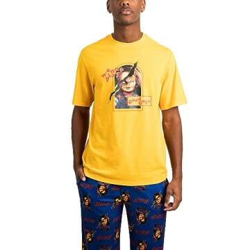 Bioworld Men's Chucky Character Pajama Set - 2-Pack