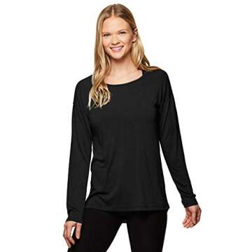RBX Active Yoga Open Back Long Sleeve Top for Women