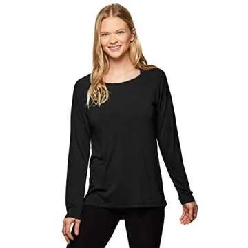 RBX Active Yoga Open Back Long Sleeve Top for Women
