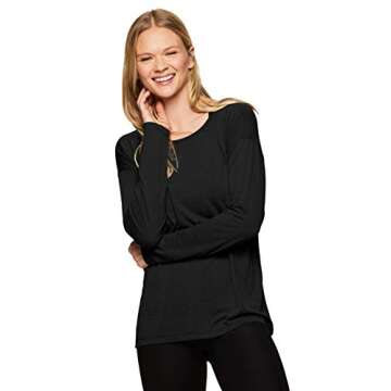 RBX Active Yoga Open Back Long Sleeve Top for Women