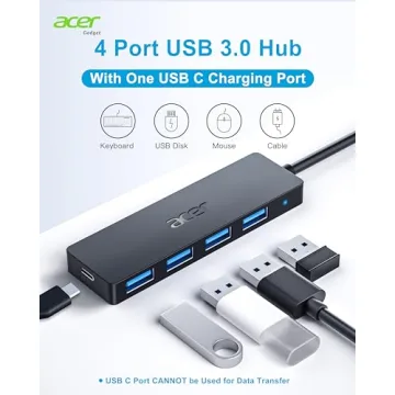 Acer USB Hub 4 Ports USB 3.0 with Type C Power Port