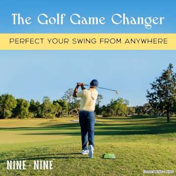 Golf Hitting Mat, Golf Practice Swing Mat, Golf Practice Mat for Swing Path Detection, Golf Accessories Men and Women, Golf Gifts for Men/Women, Upgraded 16"x12" with Replaceable Mat, NINE + NINE GOLF