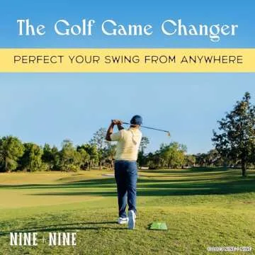 Golf Hitting Mat, Golf Practice Swing Mat, Golf Practice Mat for Swing Path Detection, Golf Accessories Men and Women, Golf Gifts for Men/Women, Upgraded 16"x12" with Replaceable Mat, NINE + NINE GOLF